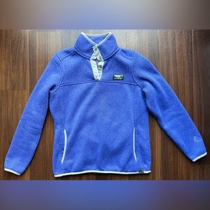 L.L.Bean Sweater Fleece Pullover || Snap Collar || Purple Color